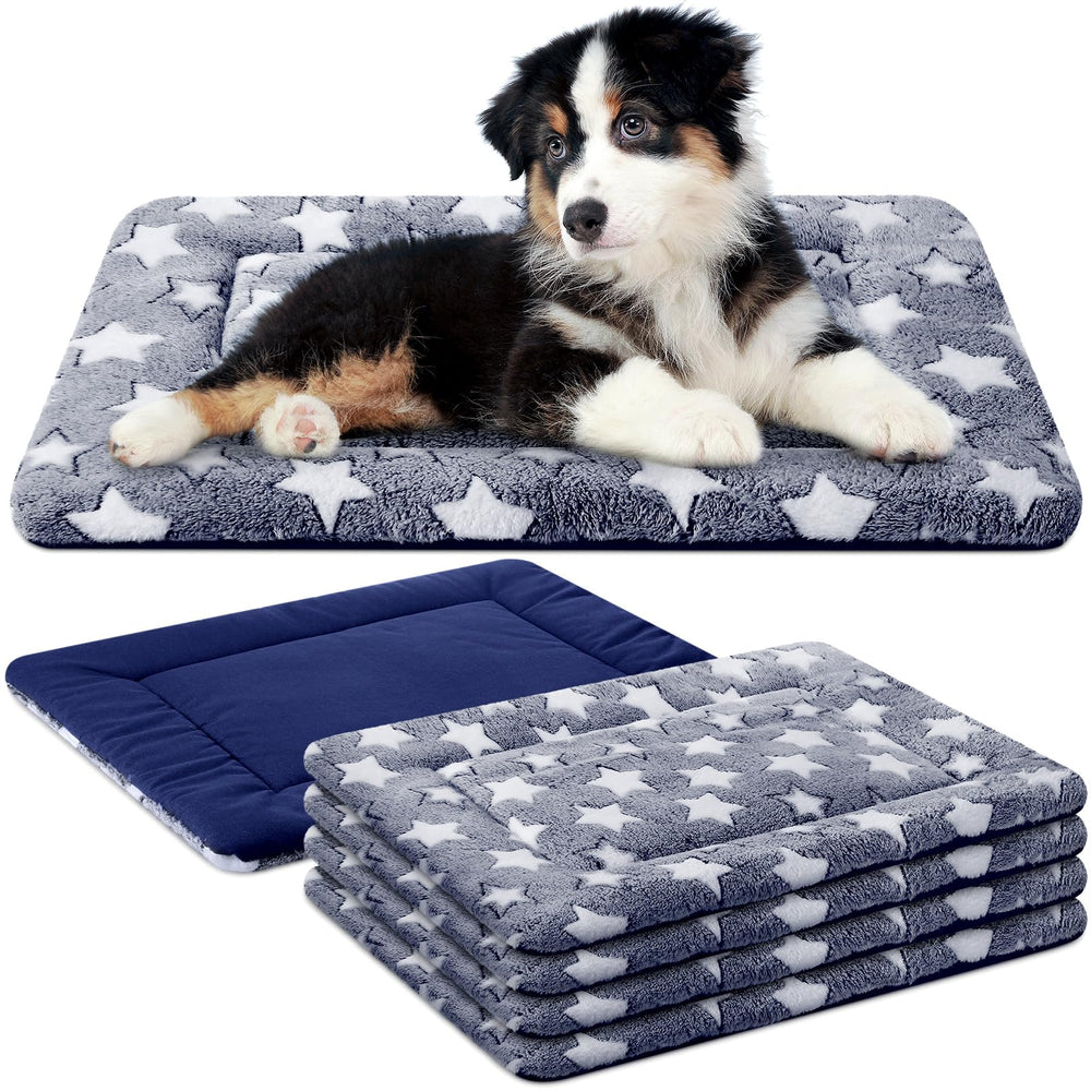VitalCozy four-pack winter dog crate pads pack shot shows ultra-soft warmth for pets.