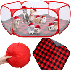 VitalCozy hamster playpen with transparent net for easy supervision indoors and outdoors.