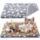 VitalCozy self-warming cat mat front view showcases star pattern for cozy indoor naps.