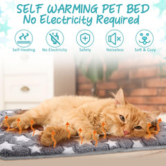 VitalCozy two-pack self-warming cat pads packaging highlights versatile use for indoor or outdoor resting.