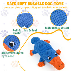 Vitscan platypus plush toy for large breed dogs and tough chewers.