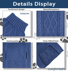 Viunimo solid navy dog sweater closeup highlights simple, cute, warm design
