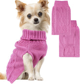viunimo dog sweaters pink sleeveless turtleneck keeps small dogs warm on chilly walks.