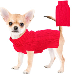 viunimo dog sweaters red turtleneck keeps small dogs warm in winter
