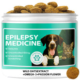 VivaElixir Calming Chews dog bottle front showing herbal calming formula for anxious dogs