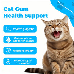 VivaElixir cat dental care chicken-flavor dusting—helps with plaque control.