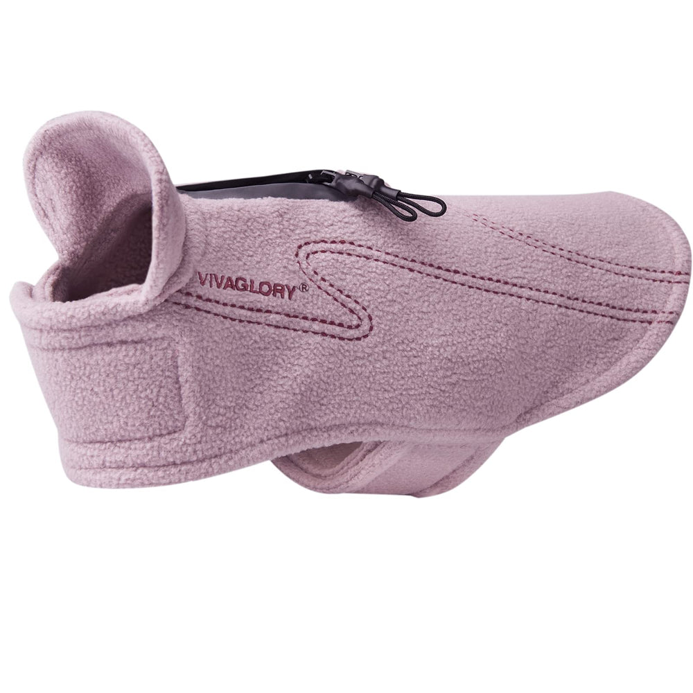 VIVAGLORY dog fleece coat neck Velcro enables quick on/off for easy outdoor strolls.