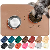 VIVAGLORY dog food mat flexmat-spill-catch keeps floors clean during meals.