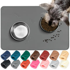 VIVAGLORY Flexmat on floor with dog bowls keeps floors clean during meals