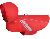 VIVAGLORY Wetoff dog raincoat front view with reflective trim for visibility.