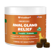VivaElixir Constipated Cat soft chews bag label highlighting pumpkin and probiotic blend for digestive support