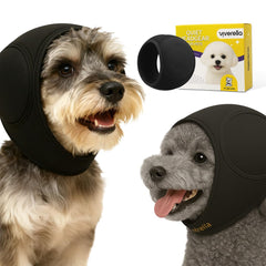 Viverella No Flap Ear Wraps on a dog showing quiet ears for calmer outdoor moments