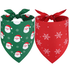 Vivifying Christmas dog bandana red snowflakes — ideal for holiday photos