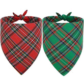 Vivifying dog Christmas bandana red plaid worn for festive photos