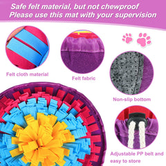 Vivifying Snuffle Mat bright colors attract dogs for sniffing and play.