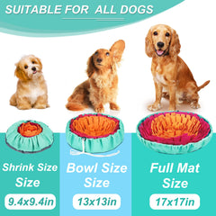 Vivifying Snuffle Mat for Dogs 17x17 inch size laid flat for versatile placement