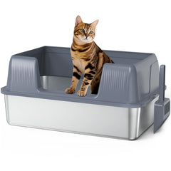 Vivifying stainless steel cat litter box overview highlights durability and space for indoor cats.