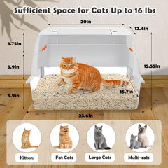 Vivifying stainless steel litter box side-entry; spacious opening supports easy access for large cats.
