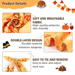 Vivifying Thanksgiving dog bandana pizza pattern adds playful look for dinner and photos.