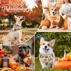 Vivifying Thanksgiving dog bandana soft fabric close-up shows gentle, breathable comfort.