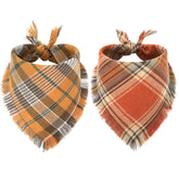 Vivifying Thanksgiving dog bandana yellow plaid front view for festive fall photos