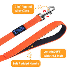 Vivifying padded-handle long line in orange for comfortable extended training