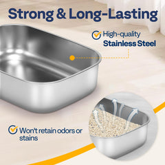 VIVOHOME XL large cat litter box front view reveals spacious interior and containment.