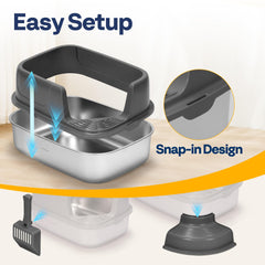 VIVOHOME XL scoop included with litter box for quick, mess-free maintenance.