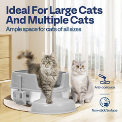 VIVOHOME XL litter box with steps provides easy access for cats of all sizes.