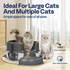 VIVOHOME XL litter box steps highlight easy entry for large or senior cats.