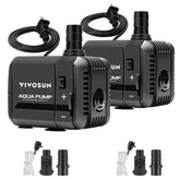 VIVOSUN 210GPH submersible pump assembly demonstrates compact, versatile water feature compatibility.