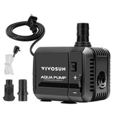 VIVOSUN 210GPH submersible pump front view showing compact design for quiet aquarium use.