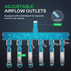 VIVOSUN air pump quarter-inch tubing connection demonstrates compatibility