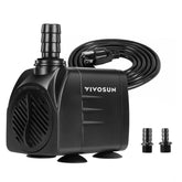 VIVOSUN submersible pump outlet rotation shows adjustable flow for custom fountains.