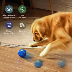 VNAKIO interactive dog ball in action shows automatic bouncing to boost active play.