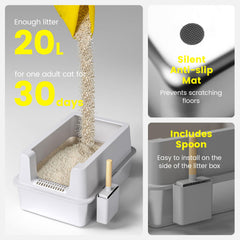 VNAKIO enclosed XL litter box provides roomy space for big felines and multi-cat homes.