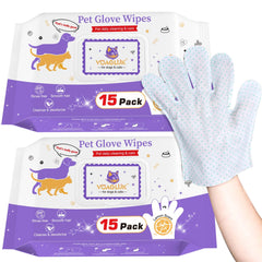 VoagLuk dog wipes embossed glove close-up for deep cleaning and odor control.