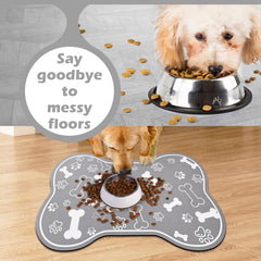 Voanos dog-cat food mat easy-clean surface suitable for wipe or machine wash