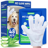 VOISEN Pet Glove Wipes packaging shows convenient reseal for quick pet cleaning.