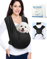 Vokvaktak dog sling front view shows front-chest carrier for small dogs and close pet contact