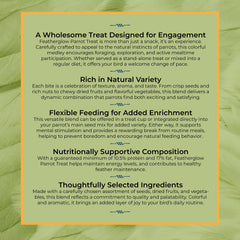 Volkman Seed Featherglow Parrot Treat parrot enjoying diverse textures and colors