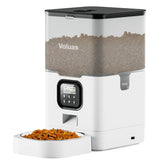 Voluas automatic cat feeder front view showcases programmable portions for scheduled meals.