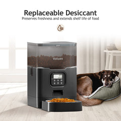 Voluas cat feeder dual-power supply for uninterrupted feeding