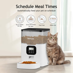Voluas feeder timer display enables precise portion control for pets.