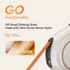 Voocoo Go! beige 4-layer-durability reduces tangling on active outings.