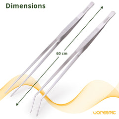 VORESTIC 23-6inch curved tweezers for reaching feeding spots easily.