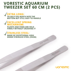 VORESTIC curved ribbed-grip tweezers provide secure grip during feeding.
