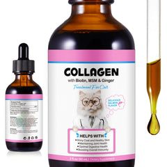 Vortexonix Cat Collagen Drops bottle for easy daily dosing supports coat health