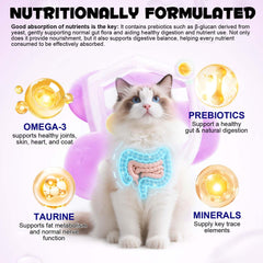 VOSIFSDIY cat vitamins treats chews with soft, palatable texture.