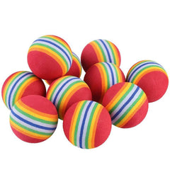 VOVIGGOL rainbow cat ball 1.38-inch diameter – perfect small size for cats to grab.